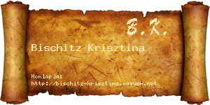Bischitz Krisztina névjegykártya